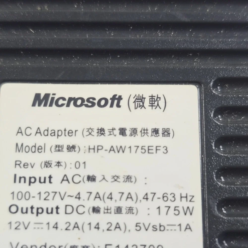 Genuine Microsoft Xbox HP-AW175EF3 360 Black 75 Watt AC Power Supply Adapter